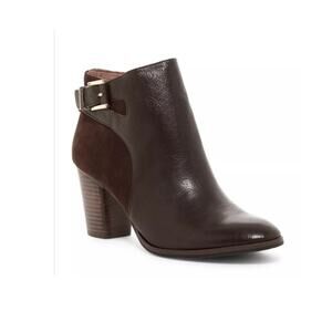 LOUISE ET CIE Vasca Brown Almond Toe Bootie Leather/Suede Women's 6.5